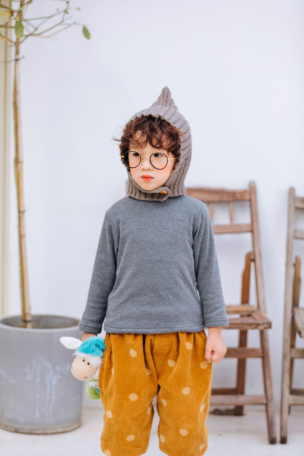 小懒猫童装冬季新品韩版儿童真超柔加绒加厚纯色高领打底衫保暖