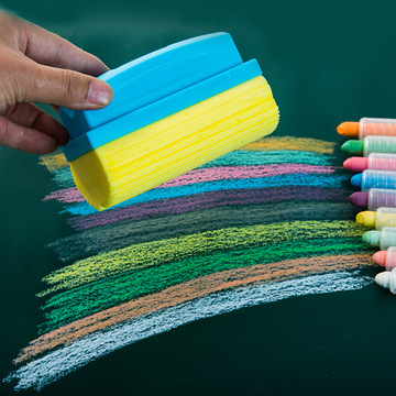 无尘粉笔黑板擦 教室专用白绿板擦胶棉板擦水溶性粉笔擦海绵板擦