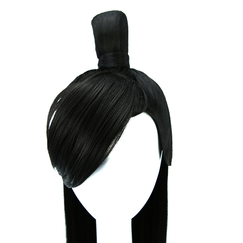 假发男长发古装 古风男士黑色长发整顶假发套古装侠客书生假发cos