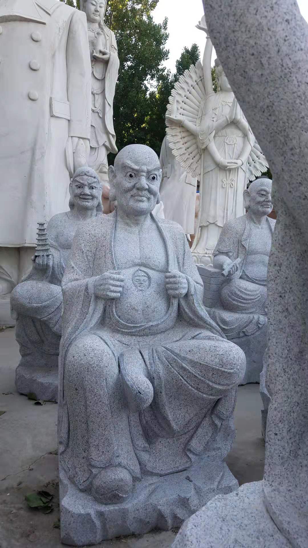 花岗岩石供应雕佛像十八罗汉尊者雕像 寺庙寺院景区石雕摆件