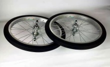 童车自行车免充气微孔实心轮胎18X1.75配铝合金前轮组后轮组