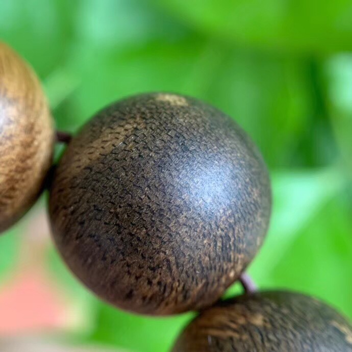 越南富森红土老料沉香满纹虫漏佛珠手串手链项链男女款文玩批发