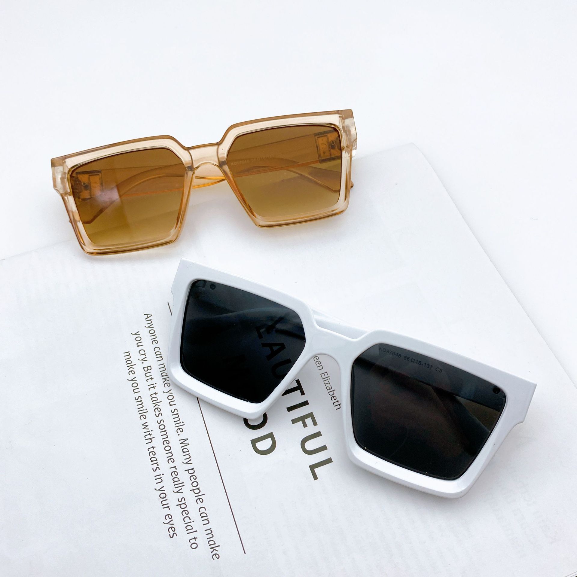 2023 Foreign Trade Cross-Border Hot Sunglasses Men European and American Street Shot Ins Internet Celebrity Model Square Sunglasses Women 97048