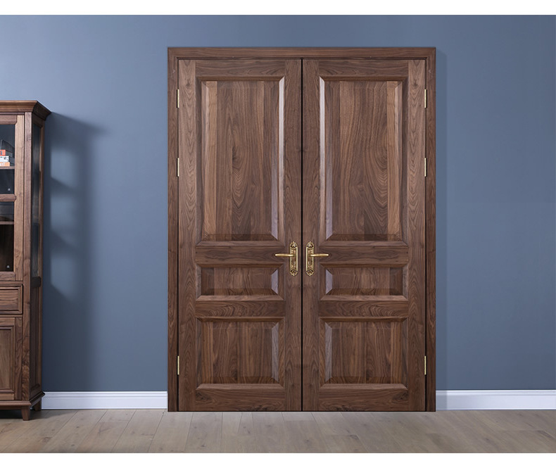 工厂定制胡桃木实木门 厨房推拉门 简约现代室内卧室原木色烤漆门