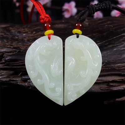 天然玉石男女款新疆和田玉龙凤对长长久久情侣款玉石挂件