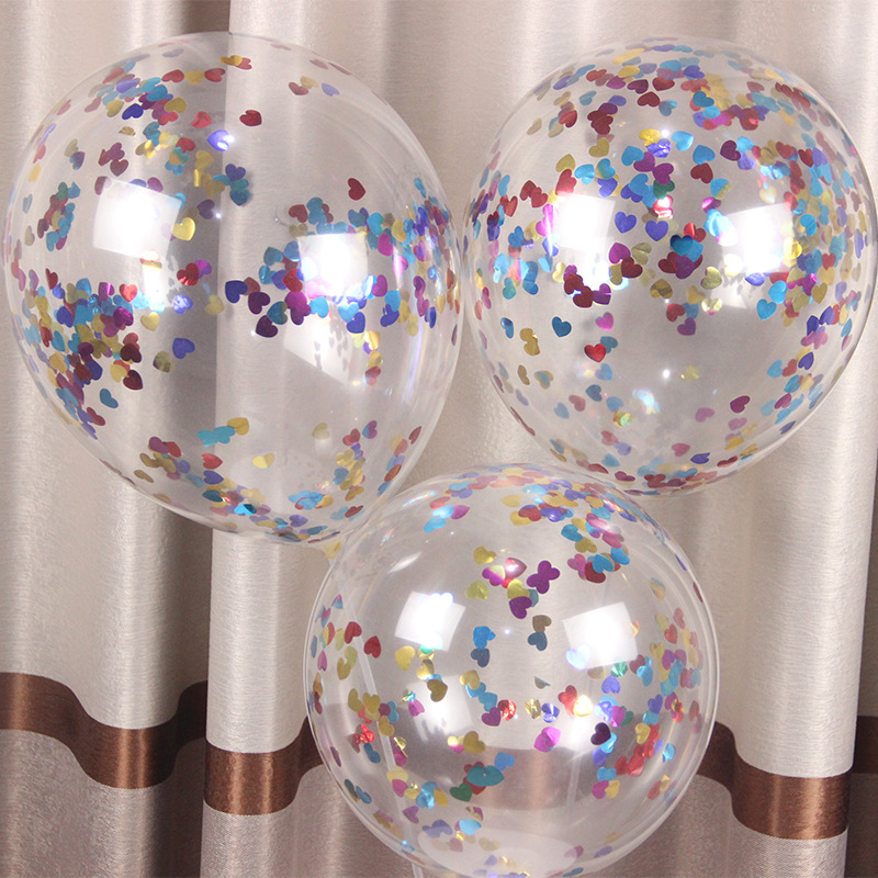 批发亮片气球透明亮片乳胶球婚庆生日布置现场12寸透明乳胶气球