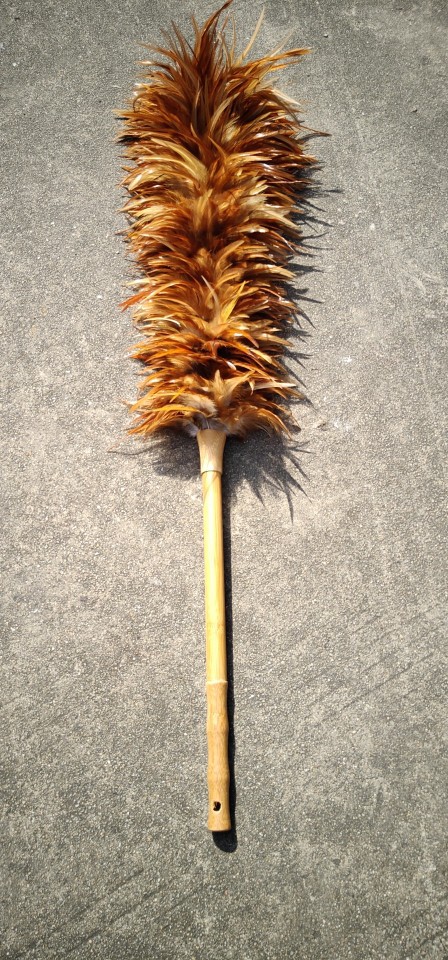 碳化处理楠竹手柄鸡毛扫
