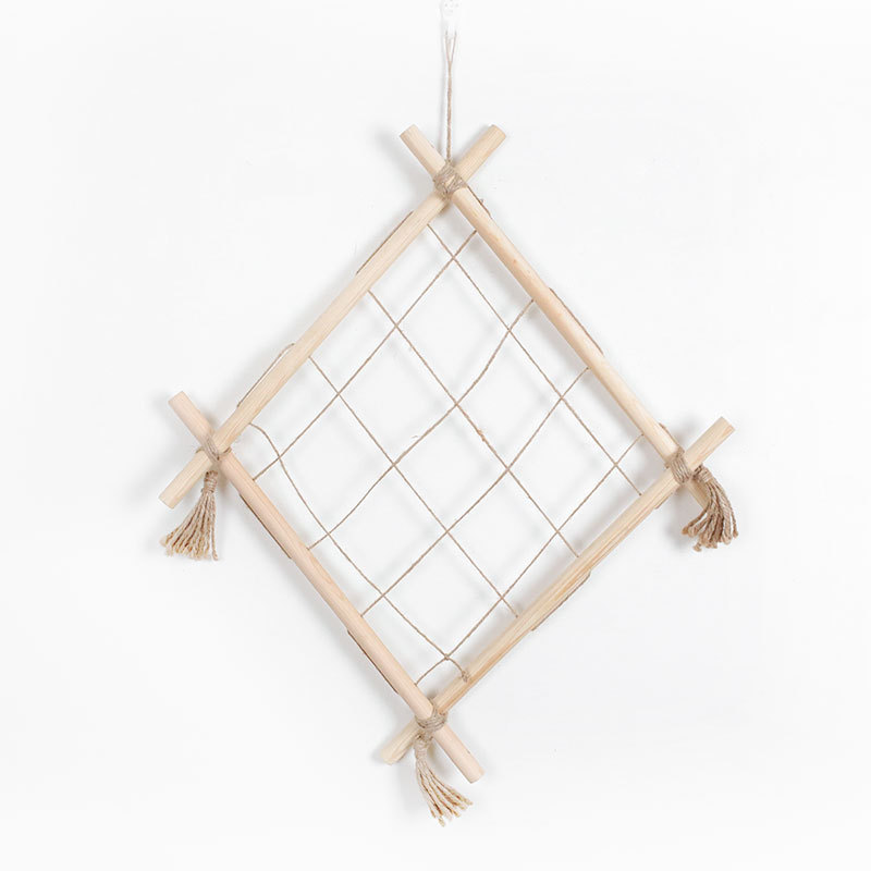 家居墙面装饰壁饰挂件 北欧简约木质创意照片墙 麻绳夹子相片框