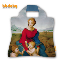 bbdcby拉斐尔圣母买菜包折叠环保购物袋手提袋单肩包来图加印logo