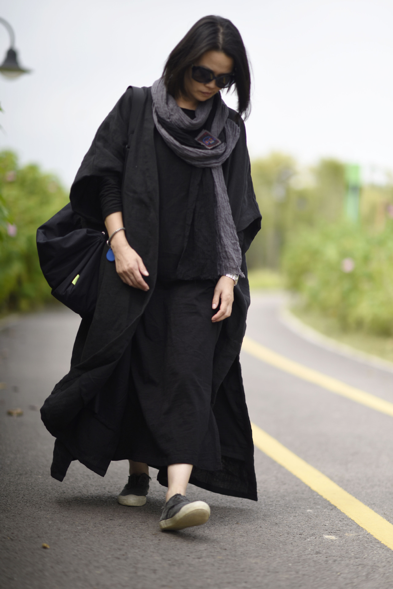 1909/隐 亚麻 深秋款厚实纹理加里衬粗犷颓废感披肩长袍风衣