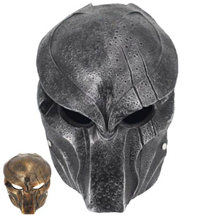 新铁血战士面具万圣节面罩舞会假面影视道具头盔银predator mask