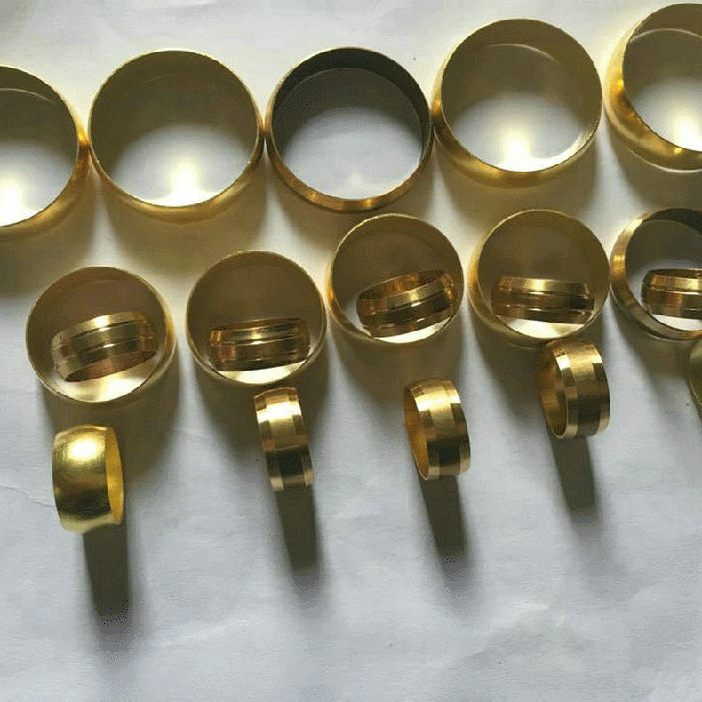 厂家定制直通铜卡套 双锥铜卡套 紫铜圆弧卡套