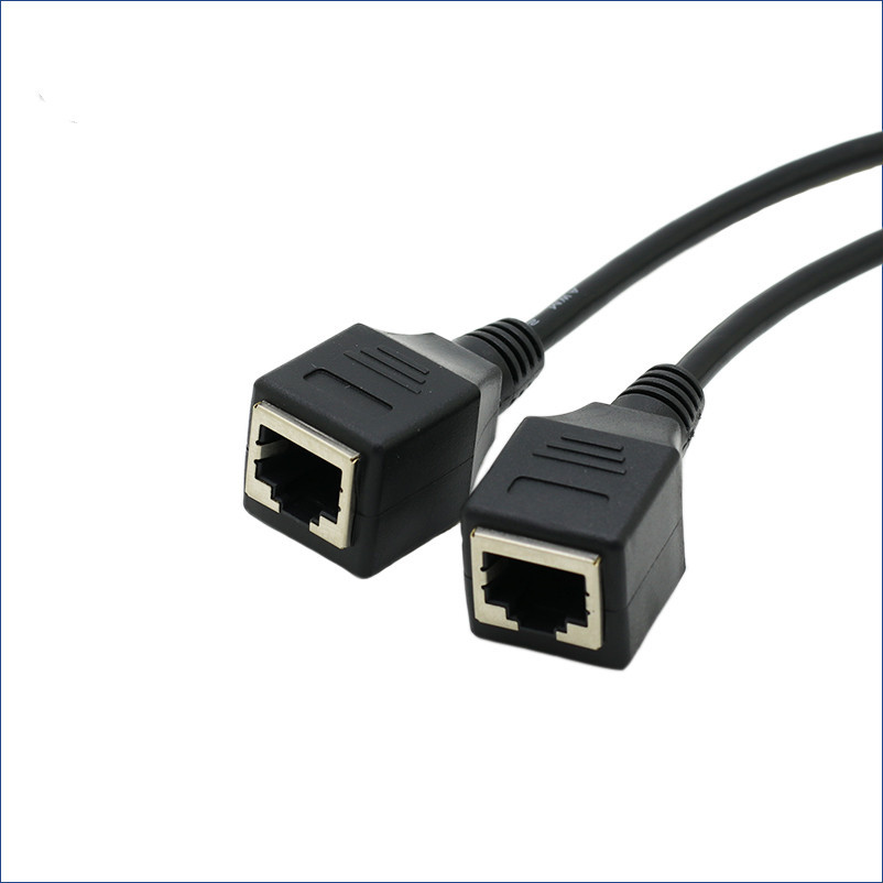 网络直通线rj45母对母延长线 网线母对母线不带螺丝孔 0.3米0.6米