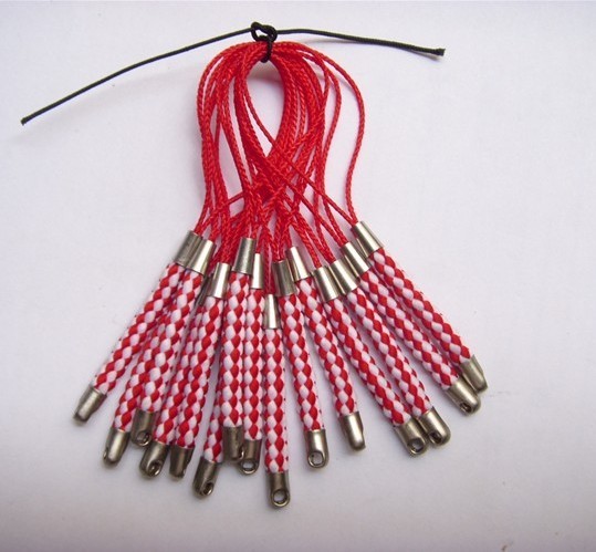 供应金色环保手机吊绳扣龙虾扣,公仔手机吊绳,情侣手机挂绳