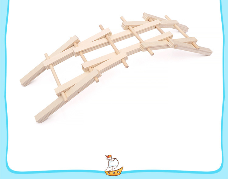 科教玩具小制作 倍力桥石拱桥物理实验diy小学生手工木制拼装模型