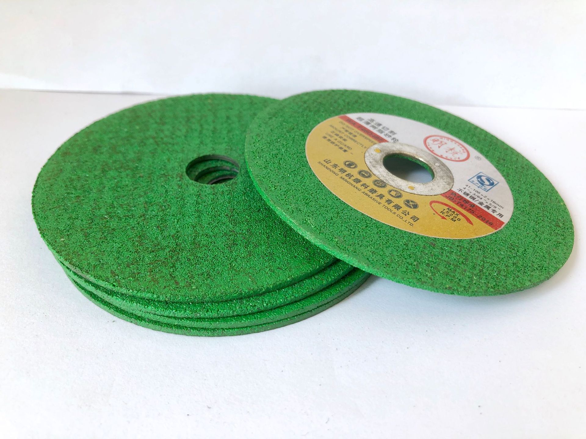 厂家直销明杭100绿色角磨机切割片增强树脂砂轮削磨切割金属专用