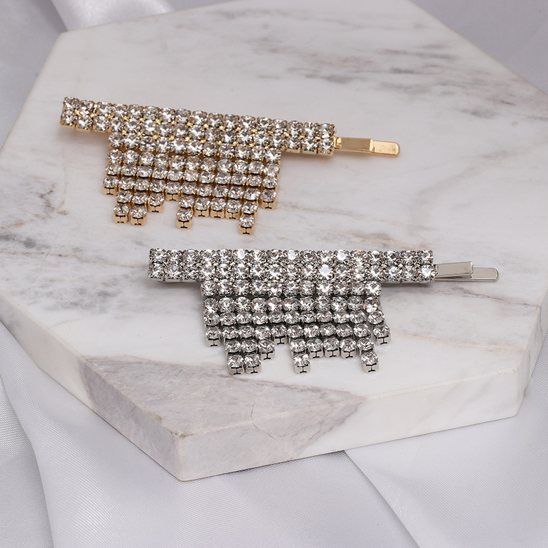 2019新款韩版高档潮流水晶发夹简约百搭流海夹一字夹合金镶钻发饰