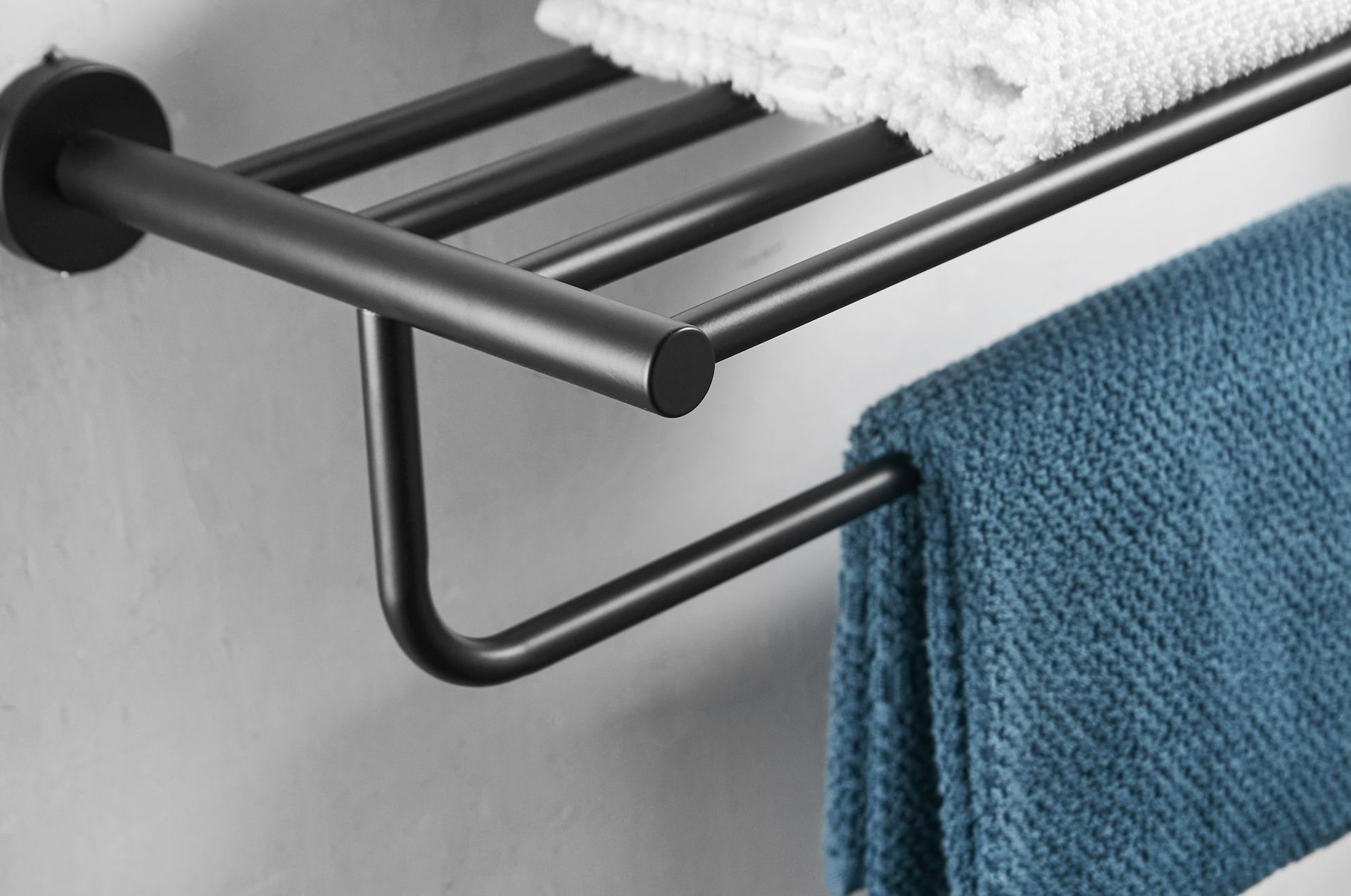 304不锈钢黑色浴巾架卫生间置物架卫浴五金毛巾杆挂件毛巾架套装
