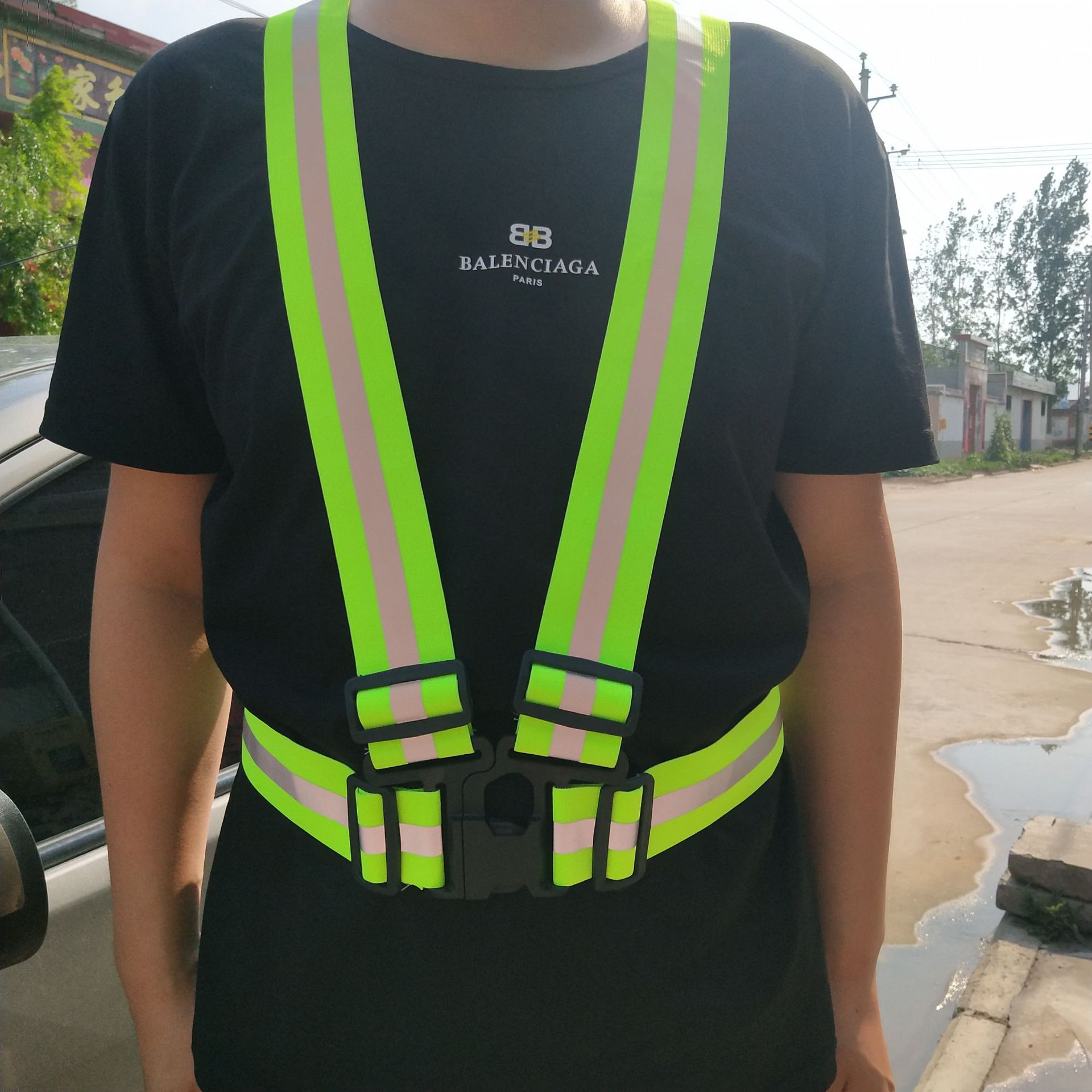 0成交4410件厂家直销led灯反光背心网格 led骑行交通指挥背心 led发光