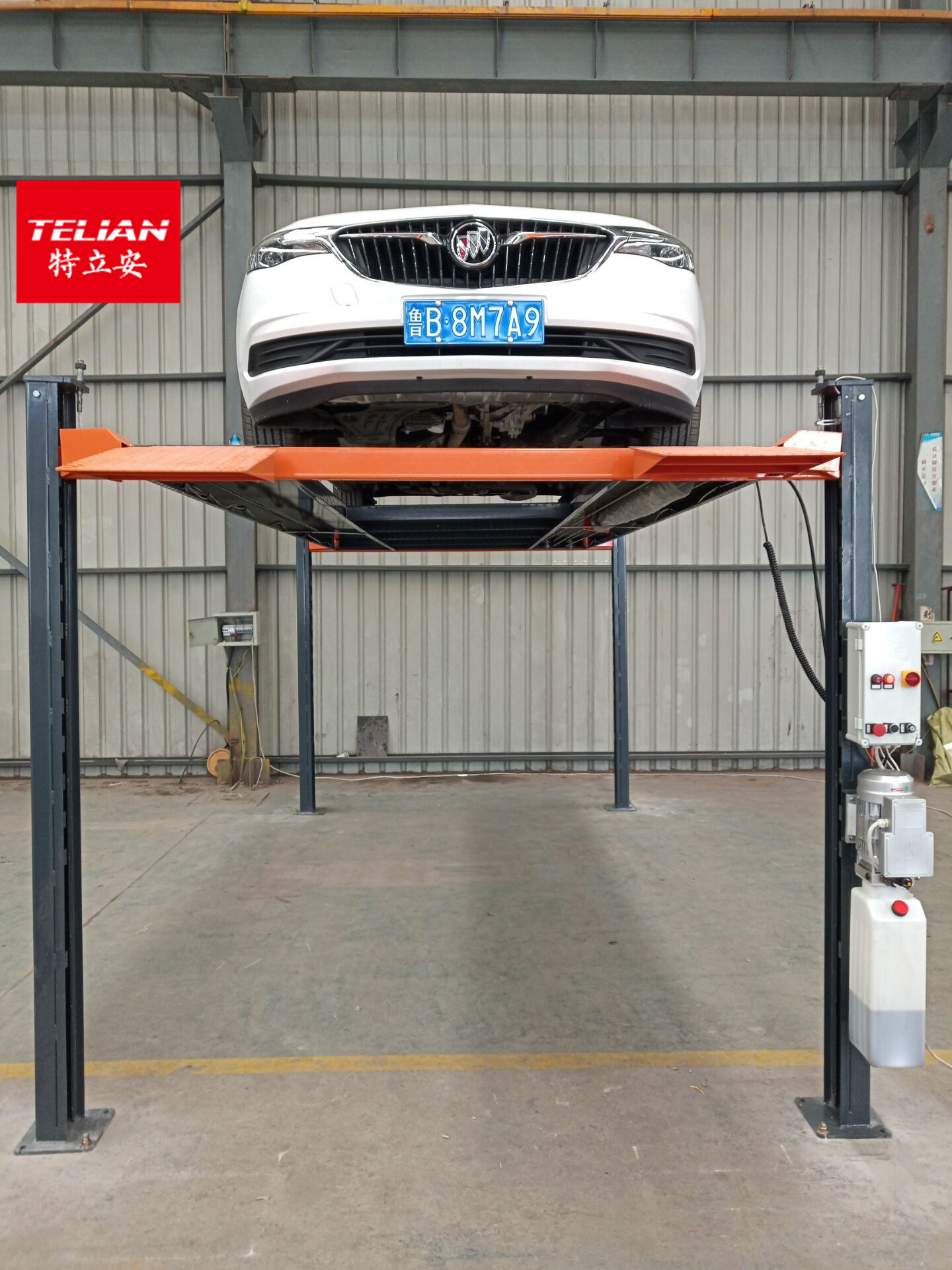 青岛特立安四柱停车设备家用立体车库举升机智能双层机械车位