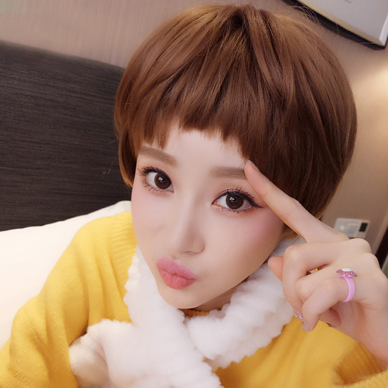 碎刘海假发女短发bobo头修脸蓬松自然逼真韩国甜美可爱短直发