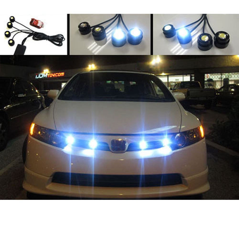 城市之光 汽车led中网爆闪灯 鹰眼一拖四 16模式 4模式鹰眼爆闪灯