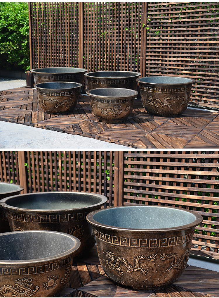 塑料圆花盆超特大号大码清仓庭院种树龙缸胶盆加厚铁树脂花盆落地