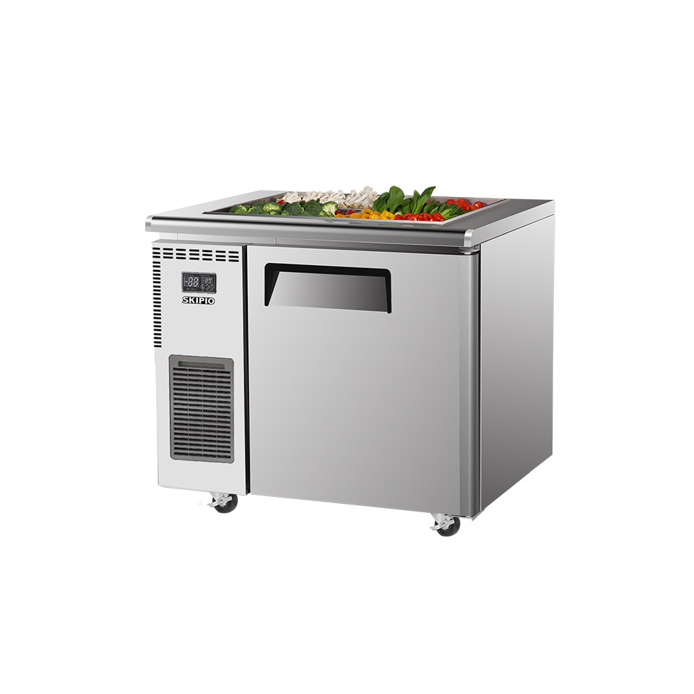 世备skipio不锈钢开孔沙拉冰箱ssr12-2商用厨房设备开口色拉冰柜