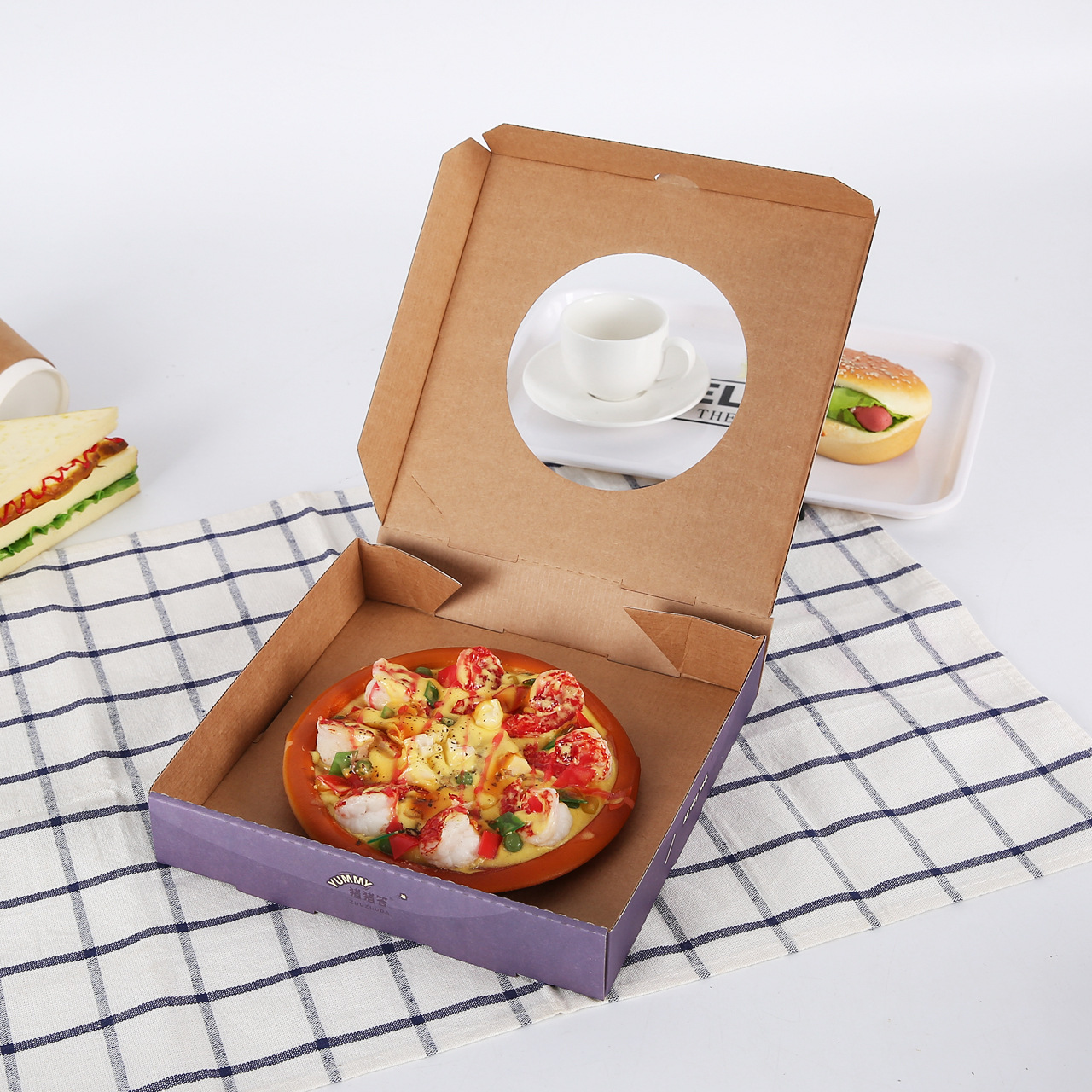 披萨盒7/9/12寸定做匹萨盒打包盒牛皮瓦楞纸pizza盒加厚批发定制