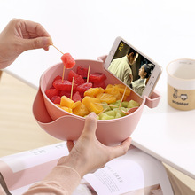 F新款创意抖音同款双层赖人沥水果盘可拆塑料沥水篮家用洗水果0.4