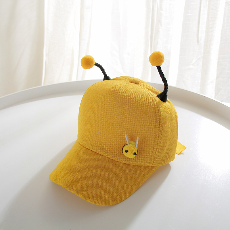 宝宝帽子个性可爱蜜蜂帽男女儿童百搭遮阳棒球帽卡通帽子春夏新品