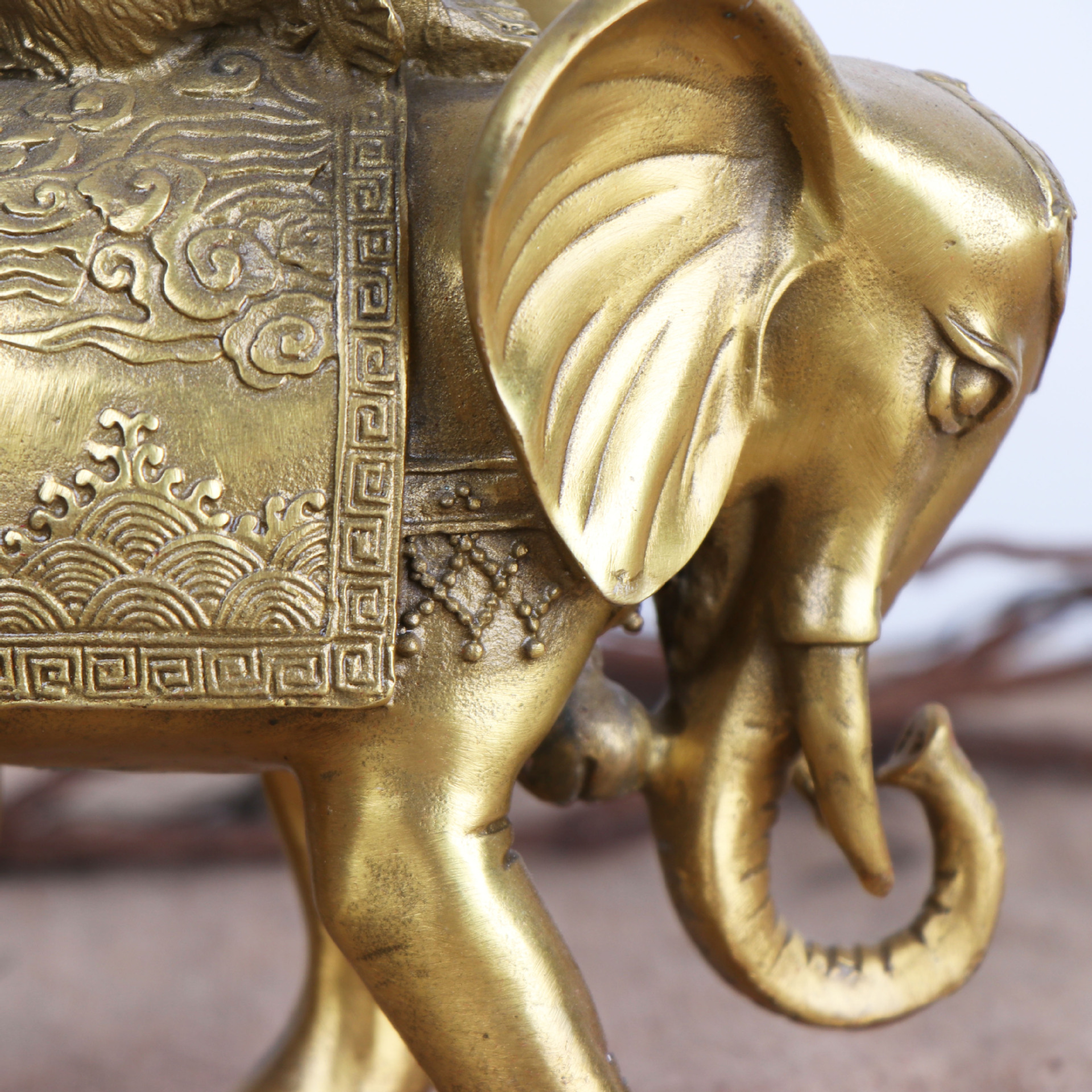 杨铜记 厂家批发 纯铜封侯拜象铜象铜象上猴工艺品家居办公室摆件