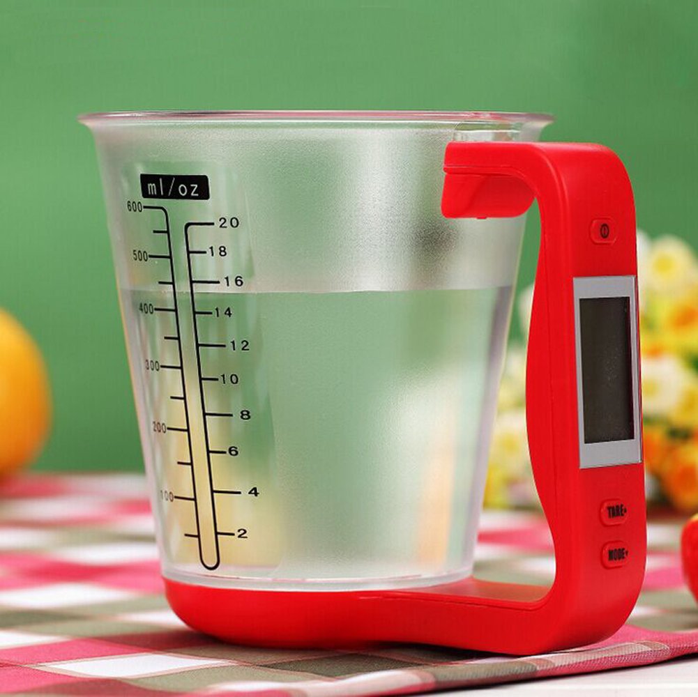 1000g电子量杯称 1kg多功能厨房电子量杯厨房秤1公斤 刻度量杯称