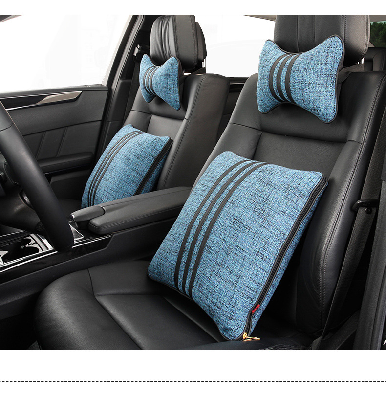 汽车头枕一对车用抱枕靠背垫车载座椅枕头车内颈枕车上夏凉被透气