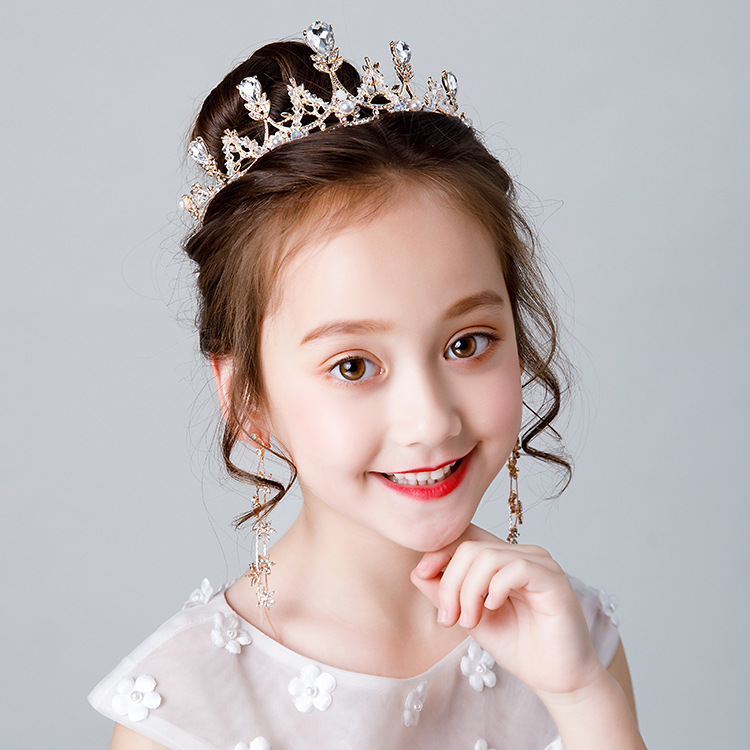 新款儿童皇冠头饰公主女童王冠小朋友头饰生日花童演出发饰女孩