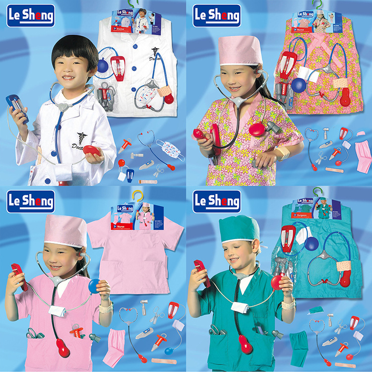 lesheng children‘s nurses‘ uniform surgery doctor clothing suit professional experience costume i decorate play house clothing