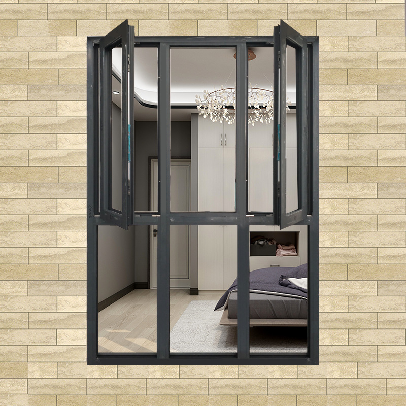 90断桥窗纱一体平开窗中空隔音玻璃封阳台卧室大窗落地铝合金门窗