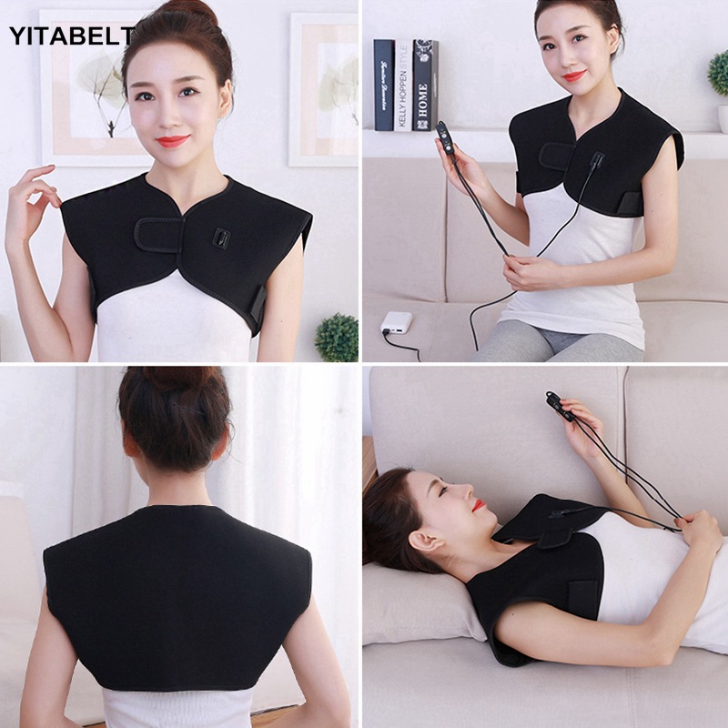 电加热护肩颈背披肩usb充电保暖颈椎肩膀艾灸热敷坎肩背心