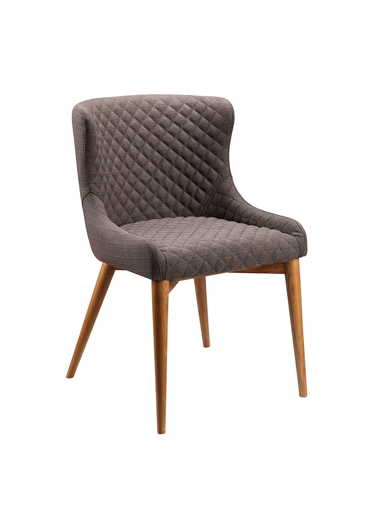 格子实木餐椅布面餐厅咖啡厅椅子北欧现代简约可定制餐厅家具