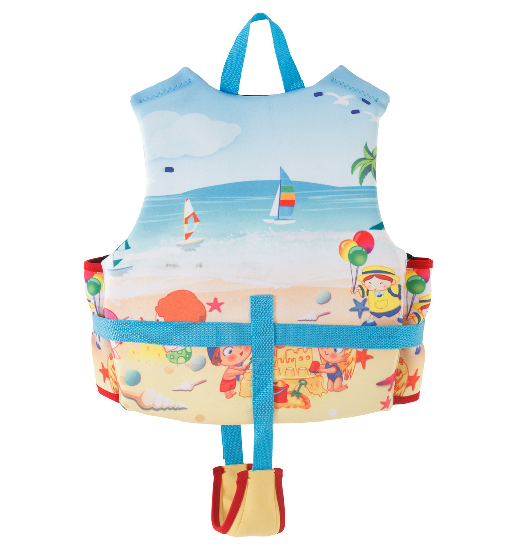 newao儿童救生衣可爱卡通大浮力背心浮潜学游泳助浮漂流马甲泳衣