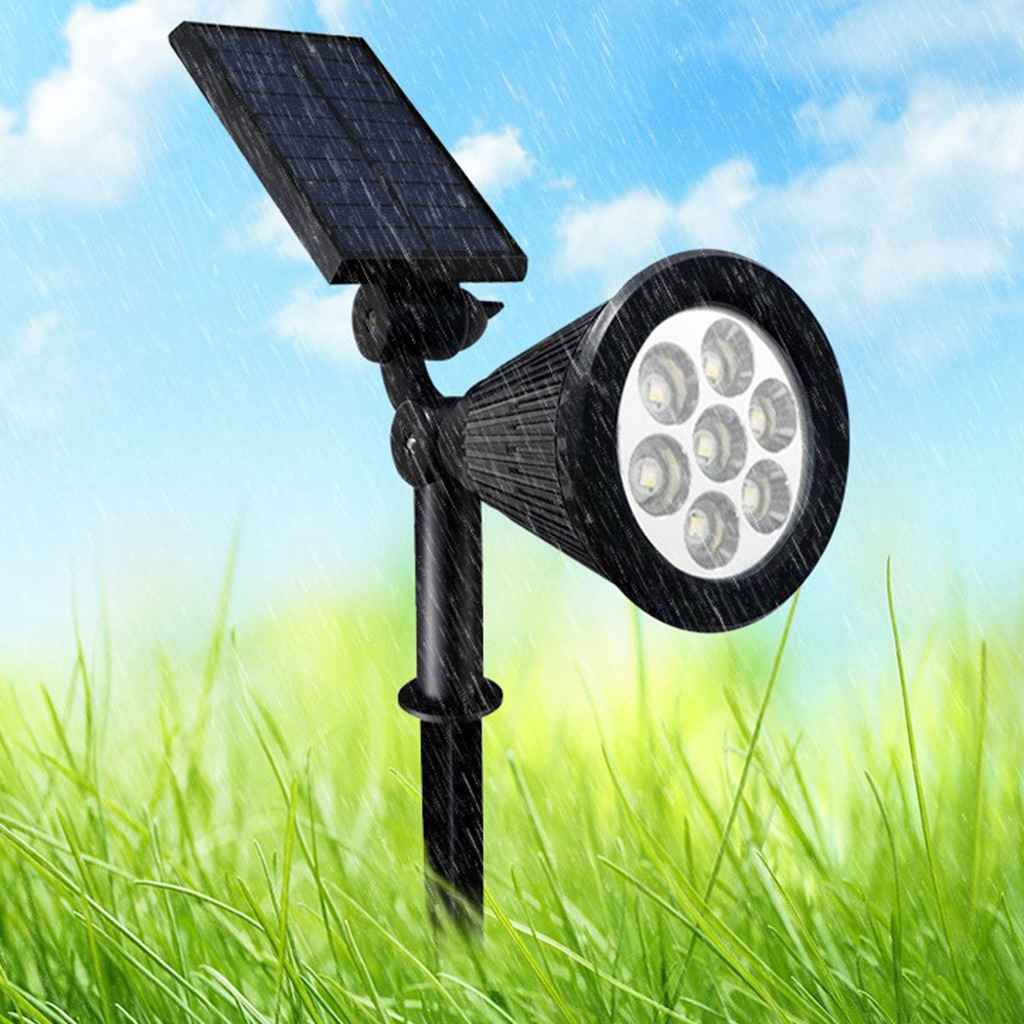 太阳能户外草坪灯led庭院灯射灯厂家批发 太阳能投光灯插地七彩灯
