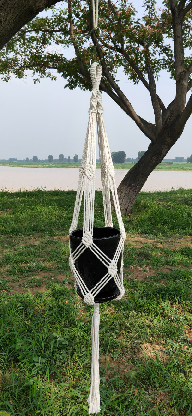 专业设计花盆吊兜麻绳吊网 吊篮网兜手工编织园艺绿化植物网兜