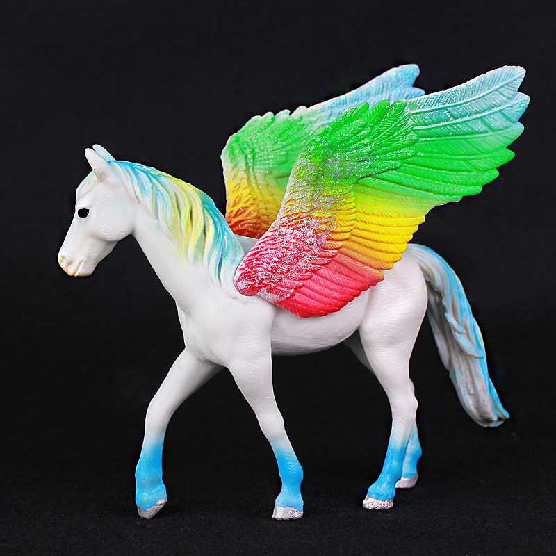 跨境仿真模型神话动物 飞马模型 独角兽 圣兽 马儿玩具摆件礼物