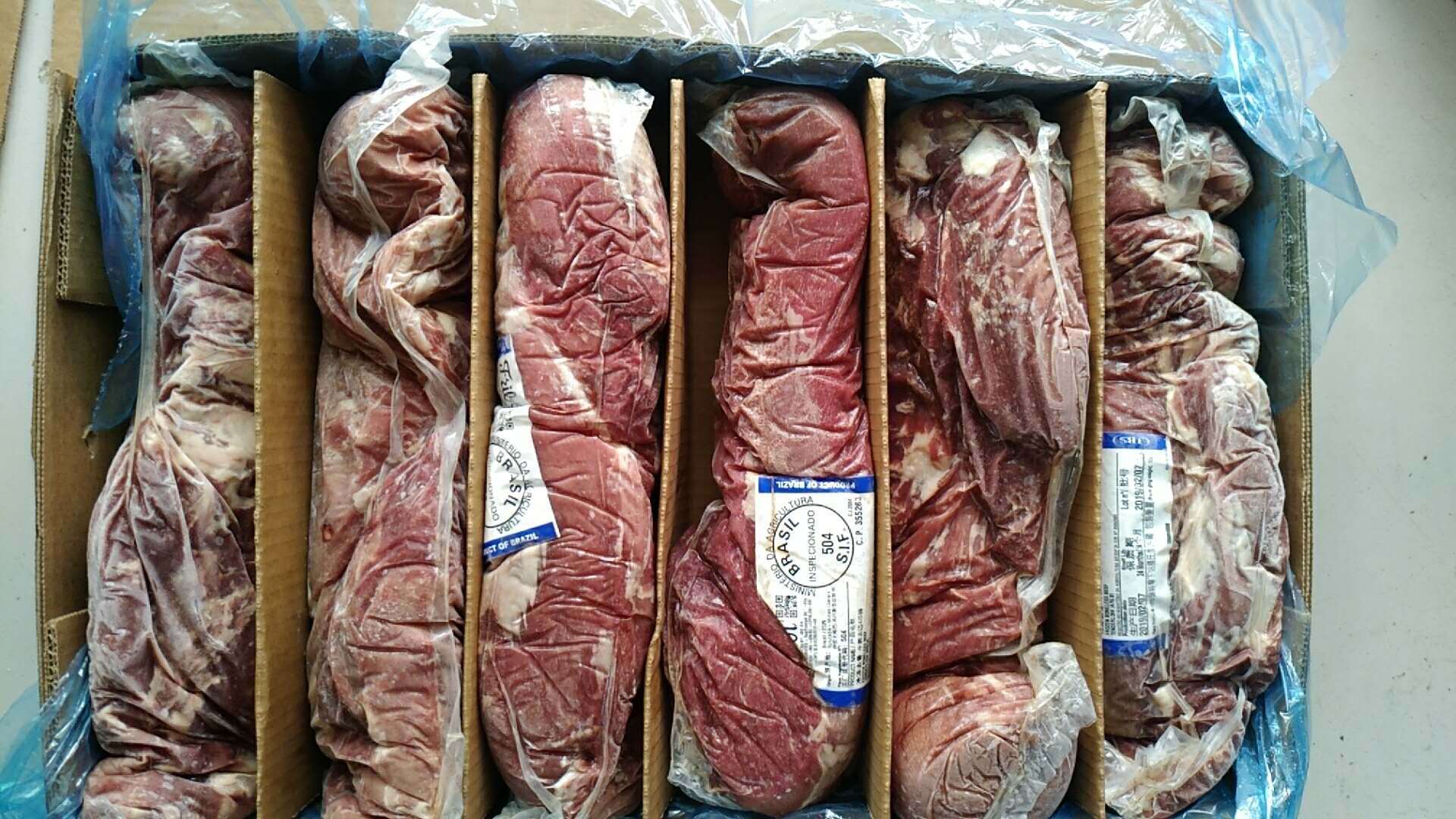 巴西正宗菲力冷冻牛柳4-5磅菲力牛排进口牛柳称5公斤起批称重出售