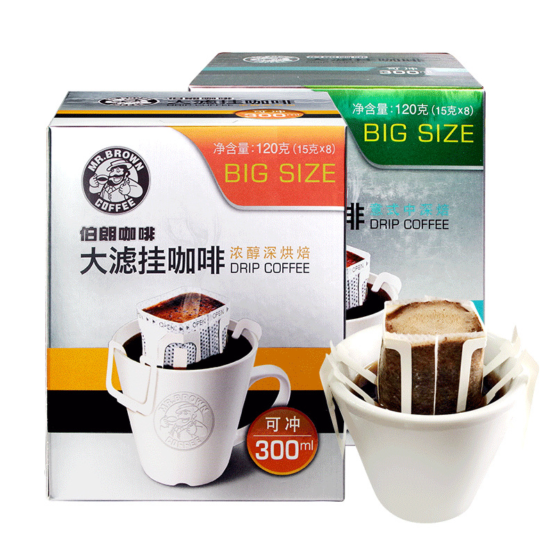 mr.brown 伯朗挂耳咖啡 意式中度烘培 120g(15g*8包)