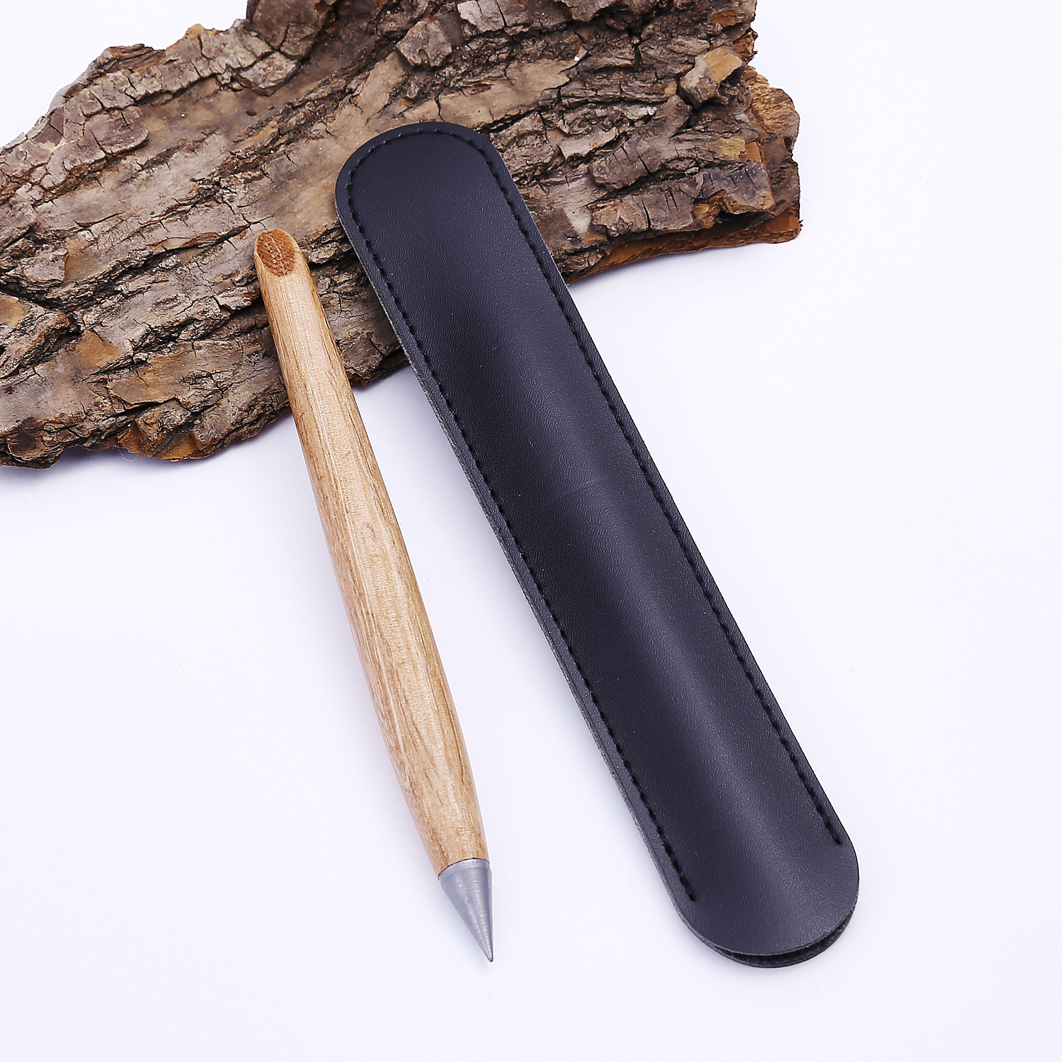 厂家直销beta-pen老不死无墨钢笔永恒铅笔定制logo木头老布什铅笔