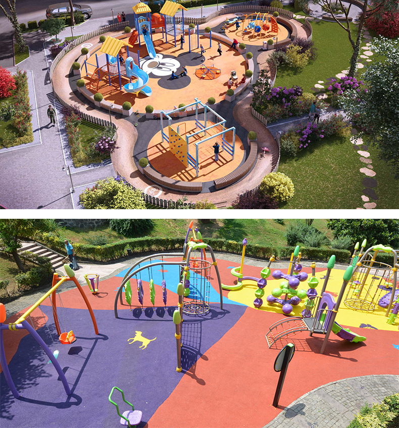 户外游乐设备定制小区公园景区无动力滑梯树屋游乐设施厂家直销