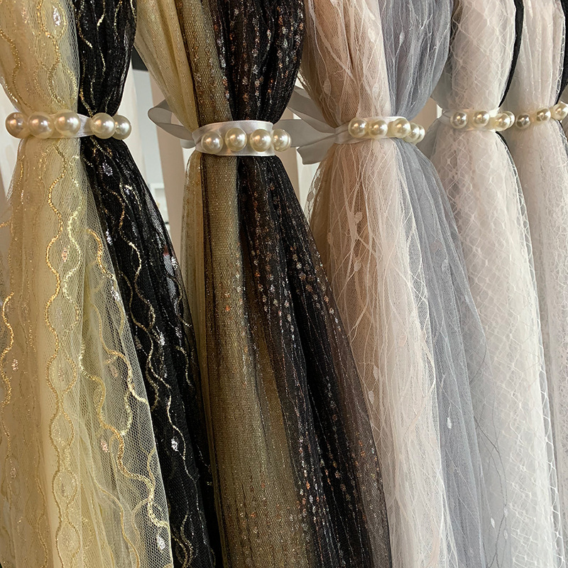 新品 多款花型蕾丝网纱面料 仙女裙婚纱面料打底衫纱裙布料