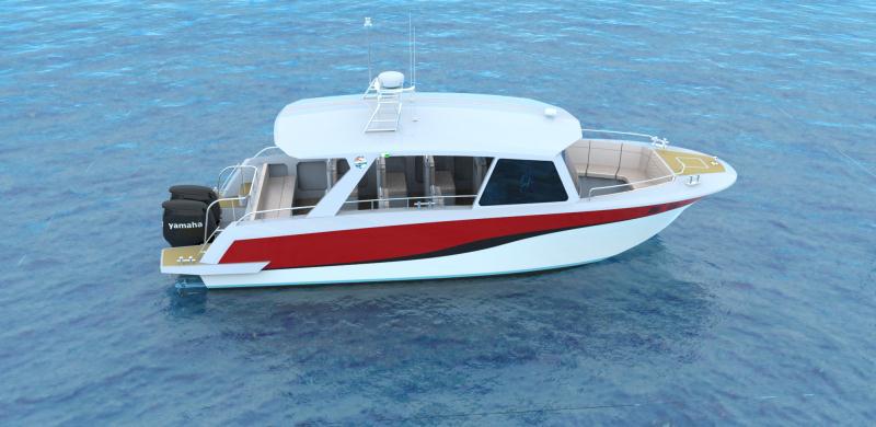 新款10米铝镁合金游艇 钓鱼艇 高速救援艇带水星115马力双尾机