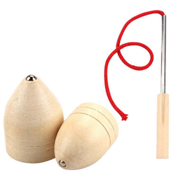 8090后怀旧木质鞭绳陀螺玩具木制儿童课间户外手动抽绳木陀螺批发